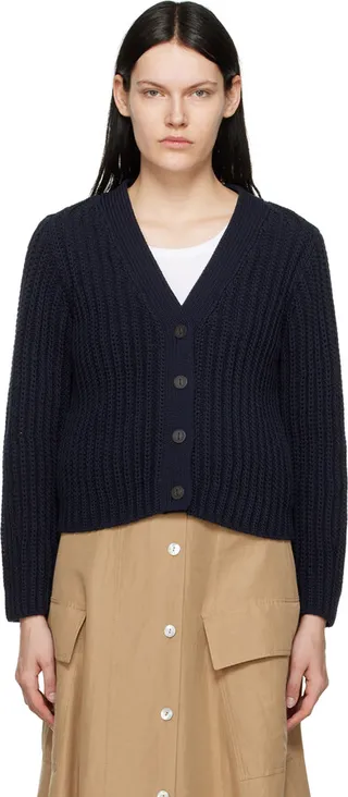 Vince Navy Wave Cardigan