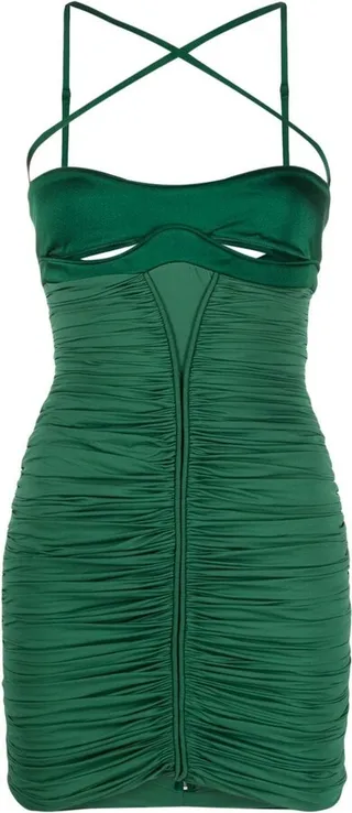 Cut-Out Detail Ruched Minidress