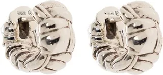 Bottega Veneta Pleat Mini Hoop Earrings