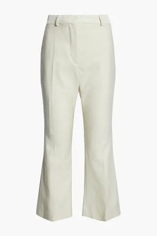 Wool-blend crepe kick-flare pants