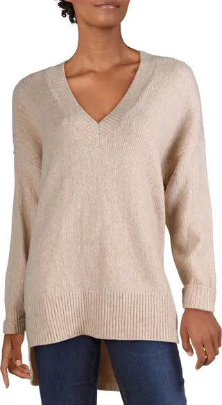 Limana Womens V-Neck Oversized Pullover Sweater