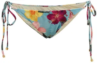 Hibiscus string printed bikini bottoms