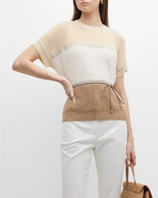 Beaded Colorblock Top