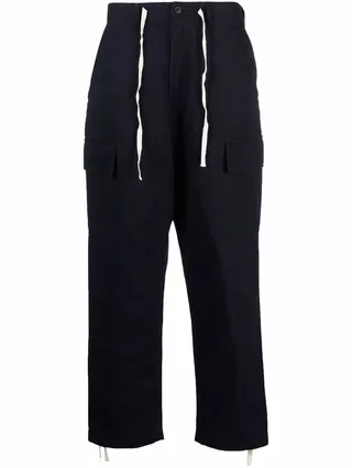 Drawstring Straight-Leg Trousers