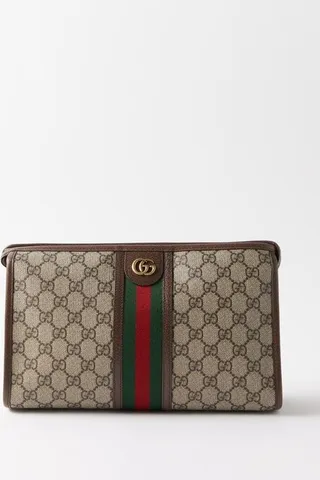 GG-logo Coated-canvas Pouch