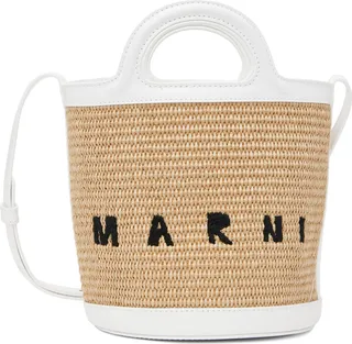 Marni White Mini Tropicalia Bucket Bag