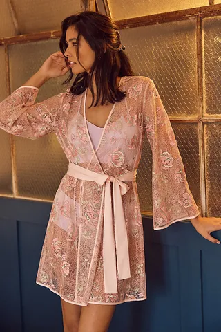 Rya Collection Michelle Sheer Robe Pink