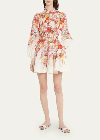 Wonderland Floral Buttoned Mini Dress