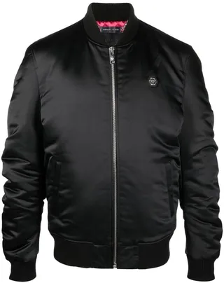 Teddy Bear Print Bomber Jacket