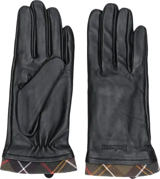 Plaid-Trim Gloves