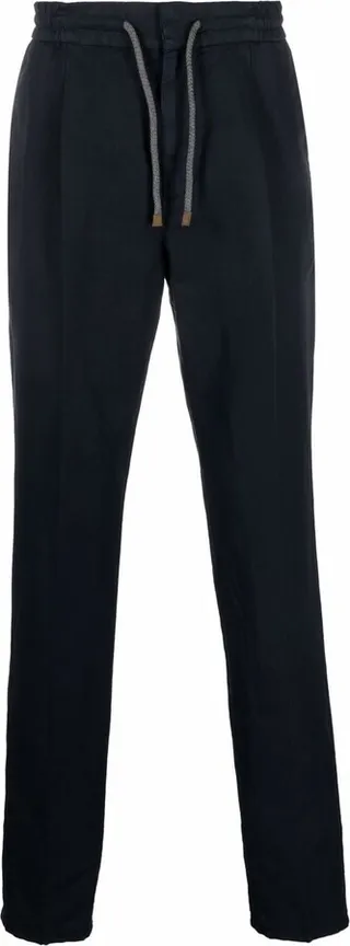Drawstring Straight-Leg Trousers