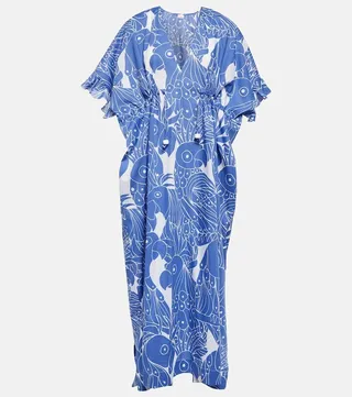 Jujube printed cotton kaftan