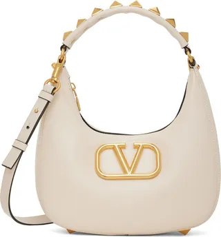 Valentino Garavani Off-White V-Logo Stud Bag