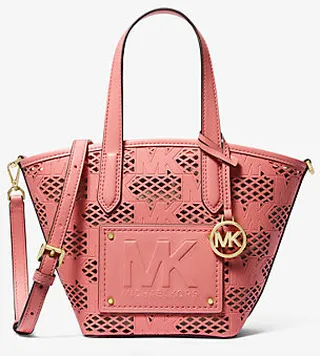 Kimber Small 2-in-1 Perforated and Embossed Faux Leather Tote Bag