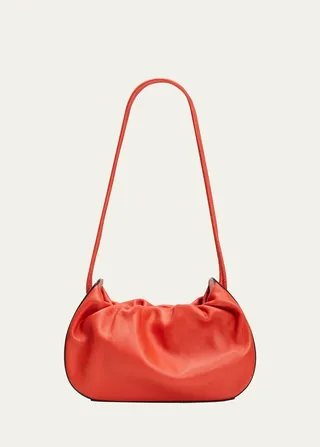 Kiki Ruched Leather Shoulder Bag