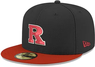 Men's Black and Scarlet Rutgers Scarlet Knights Ncaa Basic 59FIFTY Gcp Fitted Hat