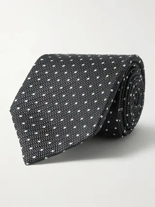 8cm Polka-Dot Silk-Jacquard Tie