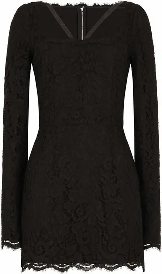 Dolce & Gabbana Laced Square-Neck Mini Dress