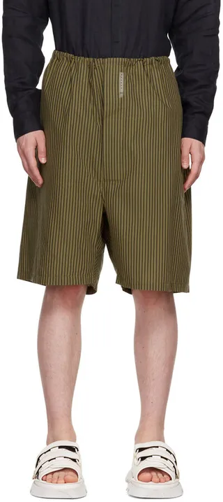 Connor McKnight Khaki Striped Pyjama Shorts