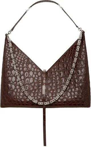 Givenchy Brown Croc Large Cut Out With Chain Bag