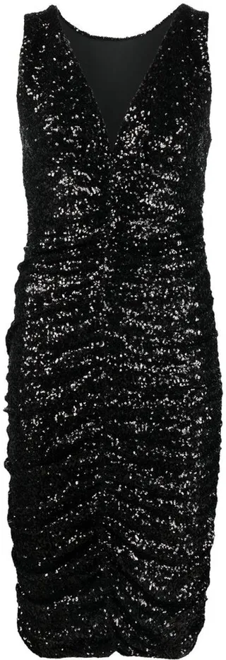 sequin-embellished V-neck dress