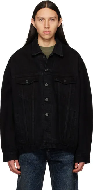 Balenciaga Black Oversized Denim Jacket