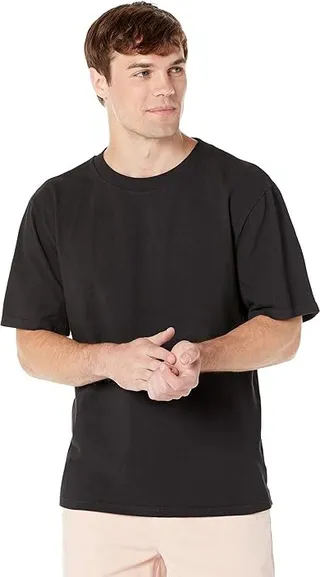 Madewell Made in La Boxy Tee - Garment Dye (Almost Black) Men's Clothing