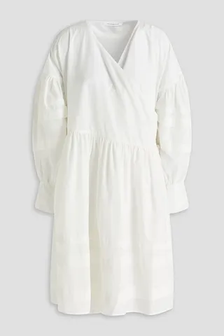 Amelie gathered taffeta wrap dress