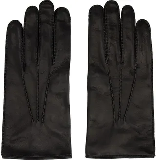 Dries Van Noten Black Leather Gloves