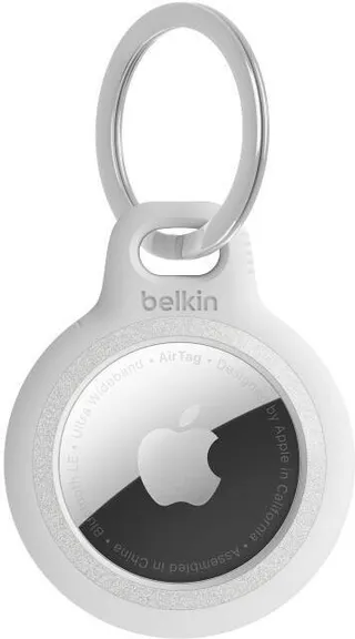 Belkin Secure Holder with Reflector Key Ring for AirTag - White