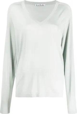 V-neck silk jumper