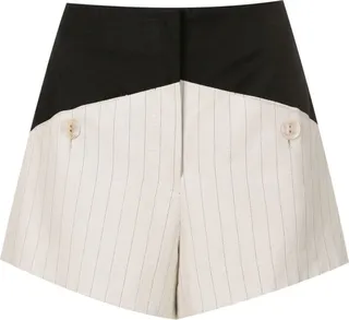 Teresa panelled pinstripe shorts