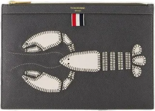 Thom Browne Animal Pattern Zipped Clutch Bag