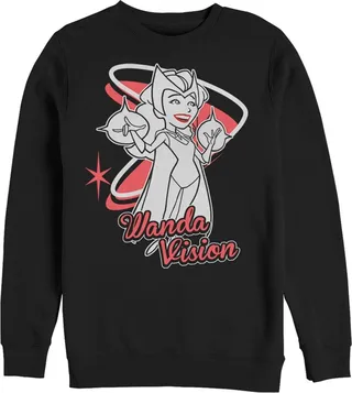 Men's Marvel WandaVision Animated Wanda Sweatshirt - Black - 3X Large