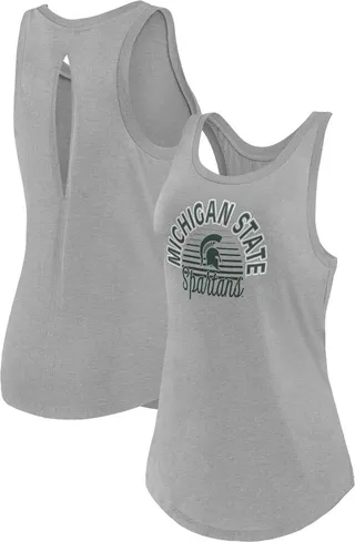 NCAA Michigan State Spartans Women's Gray Key Hole Tank Top - XL