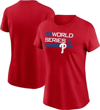 Women's Nike Red Philadelphia Phillies 2022 World Series Authentic Collection Dugout T-shirt