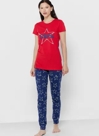 Graphic Knitted Pyjama Set