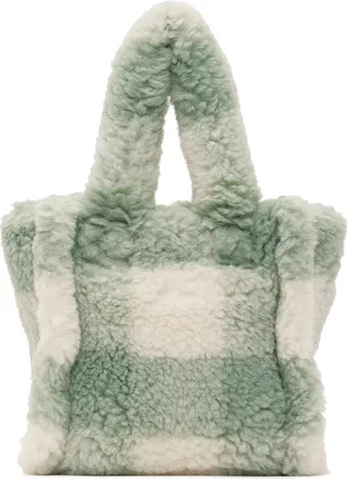 Stand Studio Green & Off-White Lizzie Tote
