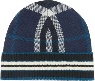 Check And Stripe Beanie
