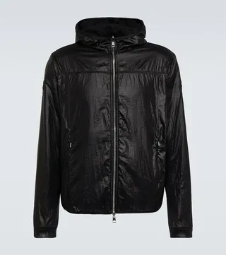 Hooded technical jacket