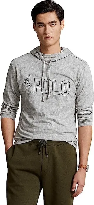 Polo Ralph Lauren Pony Jersey Hooded T-Shirt (Grey Heather) Men's Clothing