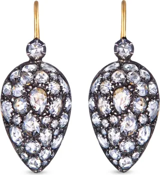 18kt yellow gold diamond Bombe Inverted teardrop earrings