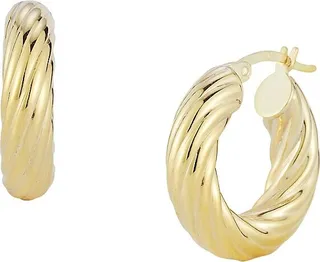 14K Goldplated Sterling Silver Twist Hoop Earrings