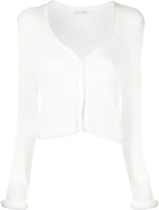 cropped V-neck cardigan
