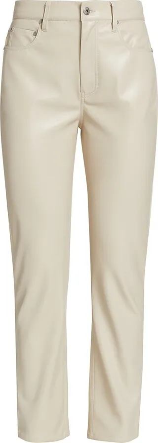 River Stretch Vegan Leather Straight-Leg Ankle Pants