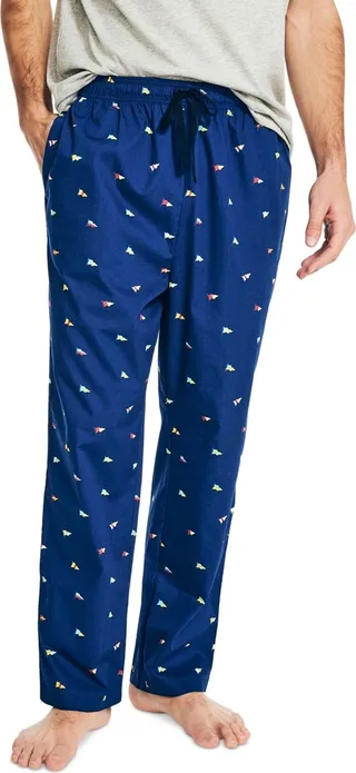Nautica Men's Classic-Fit Nautical-Print Poplin Sleep Pants