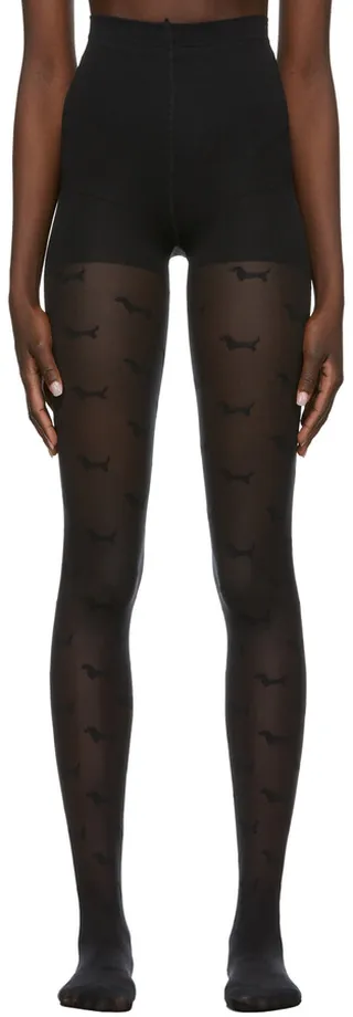 Thom Browne Black Hector Motif Tights