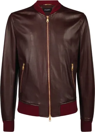 Dolce & Gabbana Leather Bomber Jacket