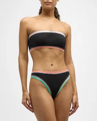 Exposed-Trim Bandeau Bikini Top