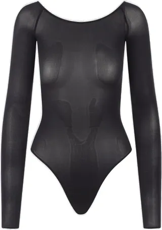 MM6 Maison Margiela Off-Shoulder Long-Sleeved Bodysuit